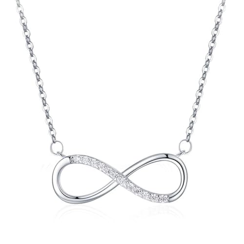 Unendlichkeitszeichen Kette,Verstellbare Kette Silber Damen Mit Zirkonia Infinity Anhänger,Unendlichkeitszeichen Halskette Damen Silber,Kette für Freundin Dame Mutter Mädchen Schmuck Geschenke von Oykrueats