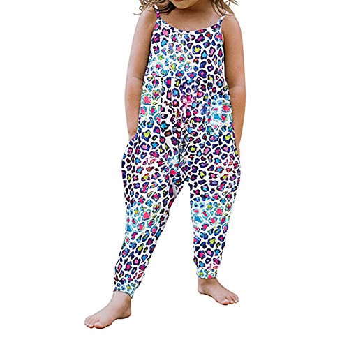 Oyolan Jumpsuit Mädchen Sommerkleidung Sommer Outfits äRmellose Sling Kinder Strampler Mädchen Kleidung Overall Kinderbekleidung Bunt 98-104 von Oyolan