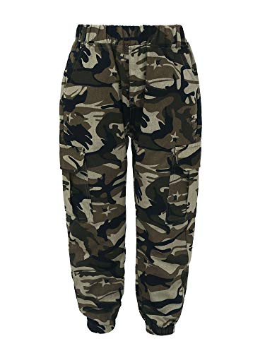 Oyolan Kinder Jungen Cargohose Camouflage Hose Jogginghose Traininghose Sporthose Gr.86-164 Camouflage C 122-128 von Oyolan