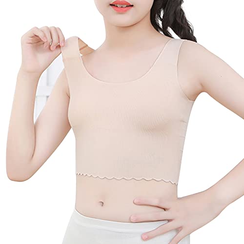 Oyolan Mädchen BHS Baumwolle Sport BH Bustier Sport Unterhemd Ballett Tanz Fitness Bra Kinder Unterwäsche 122-176 Nude 170-176 von Oyolan