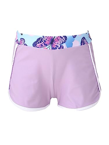 Oyolan Mädchen Badeshorts Sommer Kurze Badehose Schwimmshorts Strand Shorts Boardshorts Slim Fit Beachwear 3-16 Jahre Schmetterling 110-116 von Oyolan