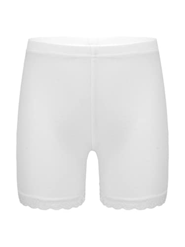 Oyolan Mädchen Shorts Kurze Leggings Sporthose High Waist Unterhosen Unterwäsche Radlerhose Sommer Hotpants Für Fitness Yoga Weiss 170-176 von Oyolan