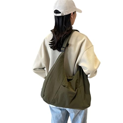 Oyrcvweuylx 2024 Umhängetasche, Umhängetasche, gesteppte Nylon-Unterarmtasche für Mädchen und Frauen, einfarbige Achseltasche, Handtasche mit großer Kapazität von Oyrcvweuylx