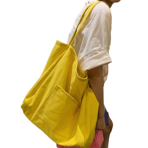 Oyrcvweuylx Damen-Umhängetasche, einfarbig, für Damen, Umhängetasche, modische Handtasche, Einkaufstasche aus Segeltuch, große Kapazität von Oyrcvweuylx