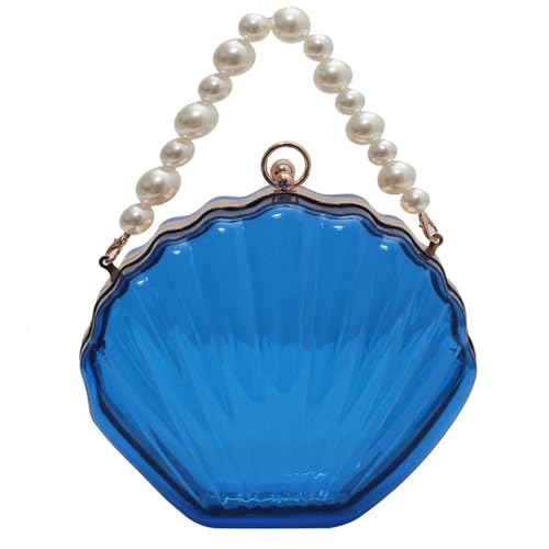 Oyrcvweuylx Frauen Transparente Umhängetasche Mode Perlen Kette Umhängetasche Acryl Klar Shell Handtasche Geldbörse Weibliche Messengers Tasche von Oyrcvweuylx