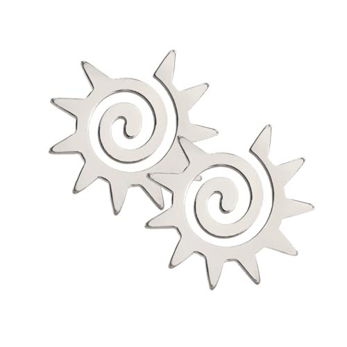 Oyrcvweuylx Gold/Silber-Clip-Ohrring, einzigartige Spiralen, Sonnenohrstecker, glatte geometrische Ohrringe, vielseitiges Party-Schmuckzubehör von Oyrcvweuylx