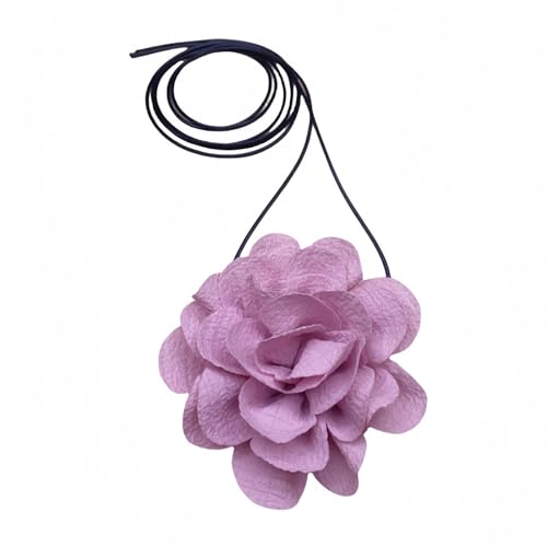 Oyrcvweuylx Stoff-Blumen-Halsband, einzigartige Blumen-Schlüsselbeinkette, Stoffmaterial, geeignet für Hochzeiten, Geburtstage und Partys von Oyrcvweuylx