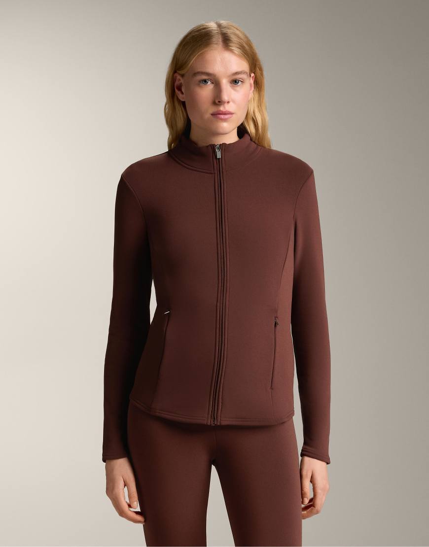 OYHO - Lange, extrem warme Funktionsjacke in Burgunderrot von Oysho