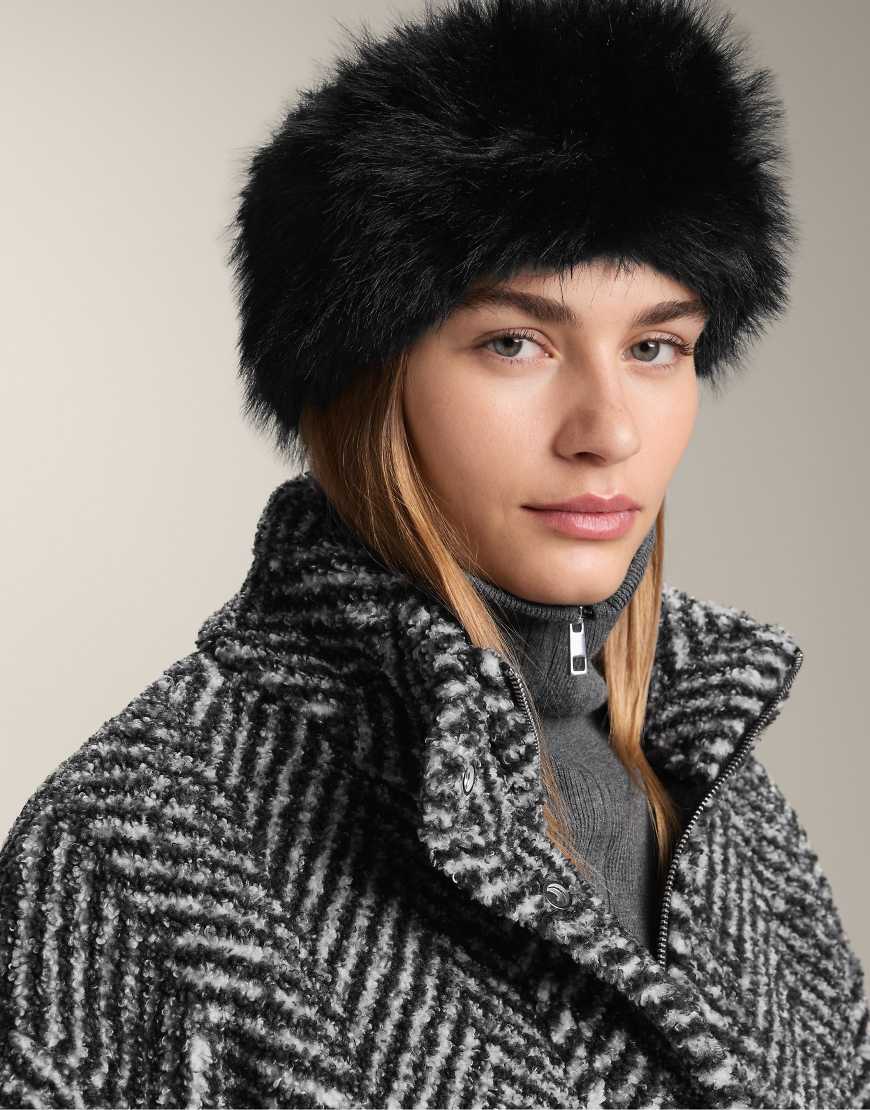 OYSHO - 10 cm breites Stirnband in Haar-Optik in Schwarz von Oysho