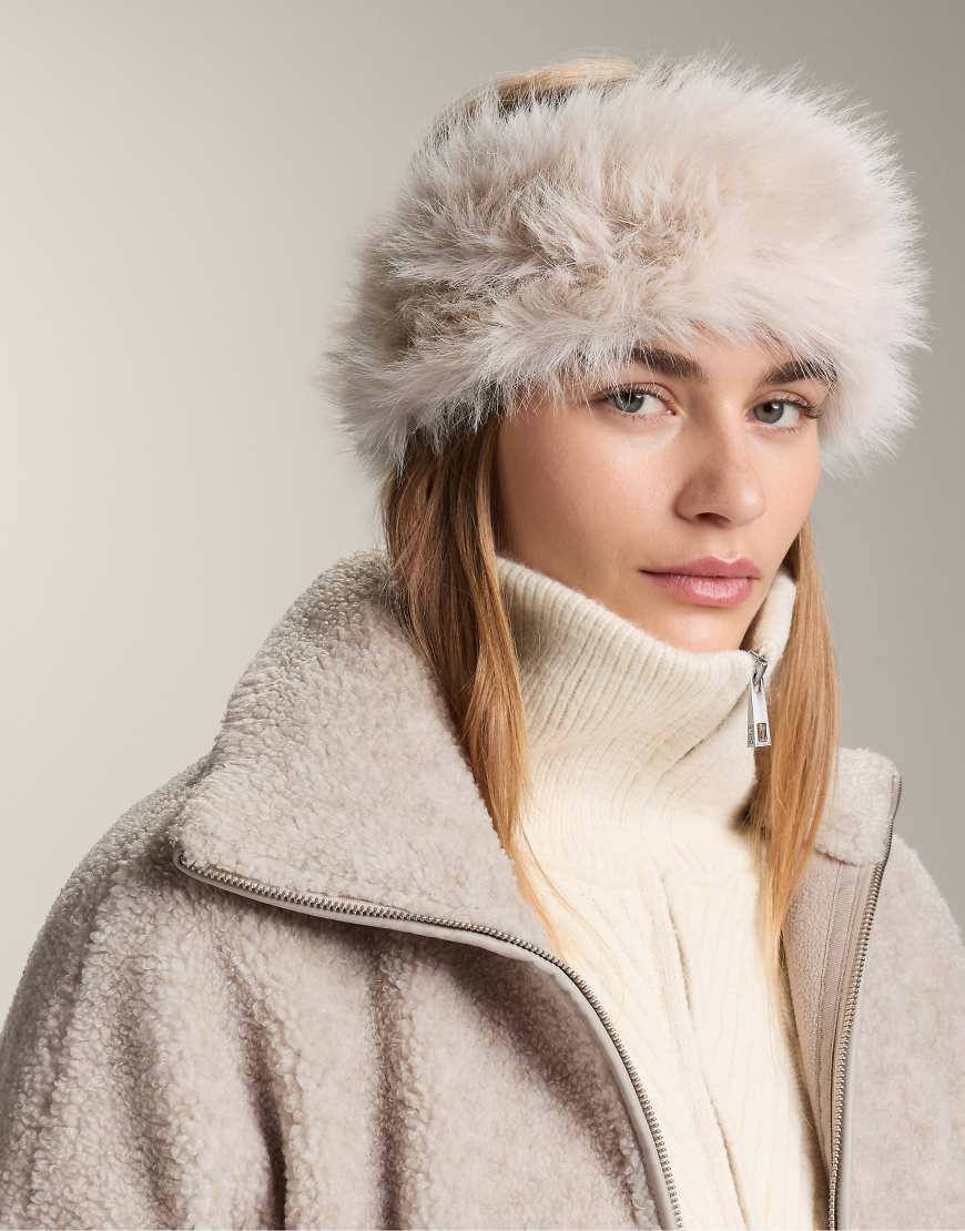 OYSHO - 10 cm breites Stirnband in Haar-Optik in Steinbeige-Grau von Oysho