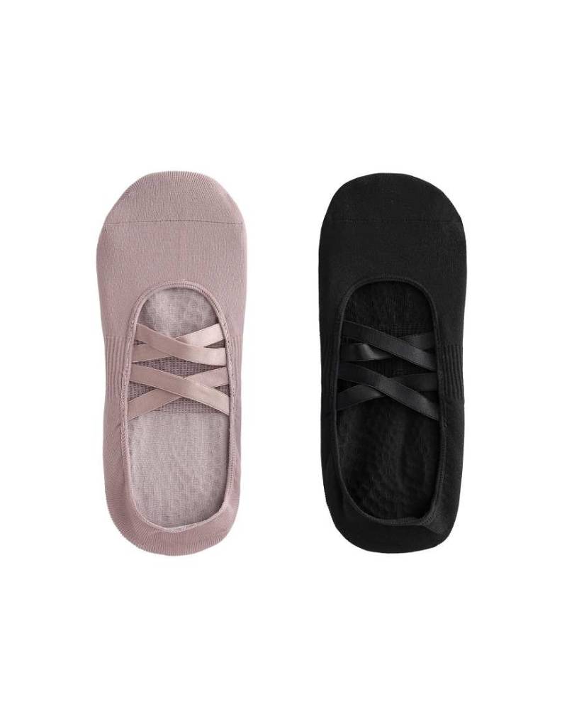 OYSHO - 2er-Pack Yoga- und Pilates-Socken aus Polyamidmix in zartem Malve mit Doppelriemen-Lila von Oysho