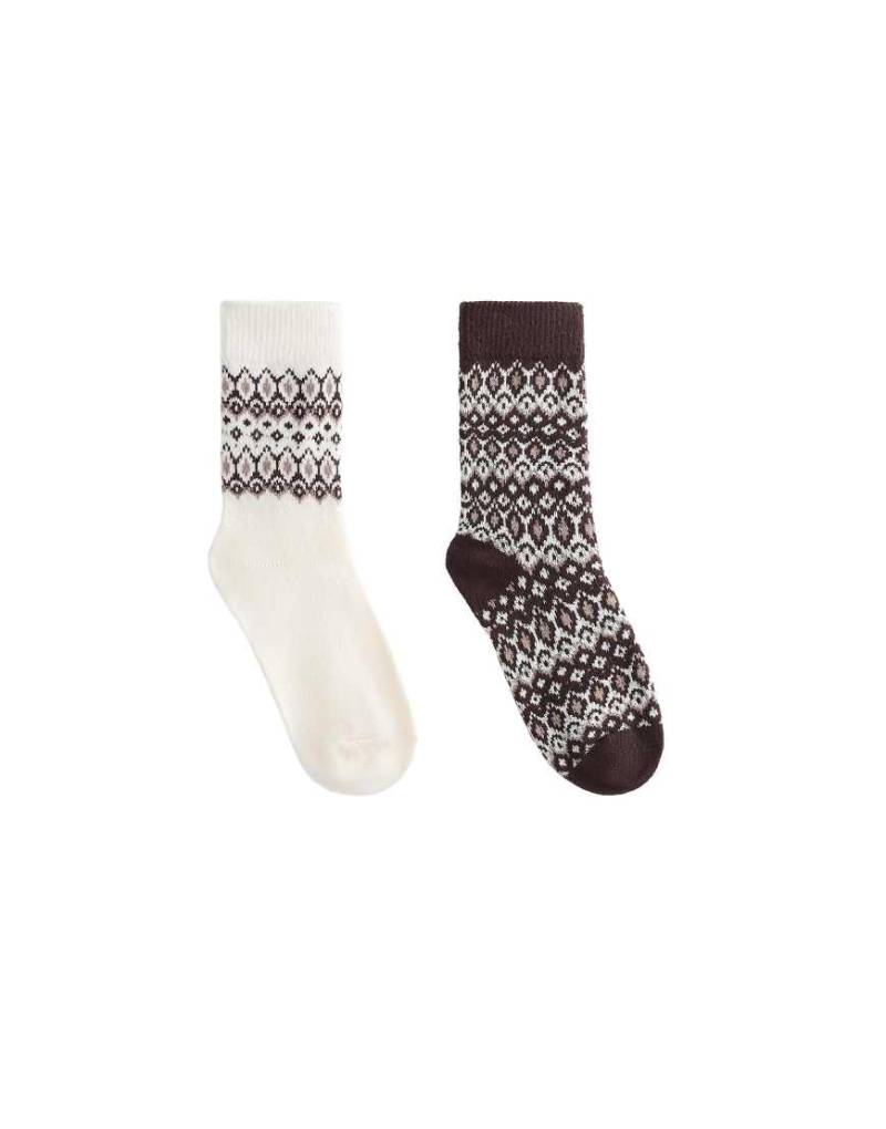 OYSHO - 2er-Pack klassische Jacquard-Socken in Braun-Brown OYSHO - 2er-Pack klassische Jacquard-Socken in Braun-Brown von Oysho