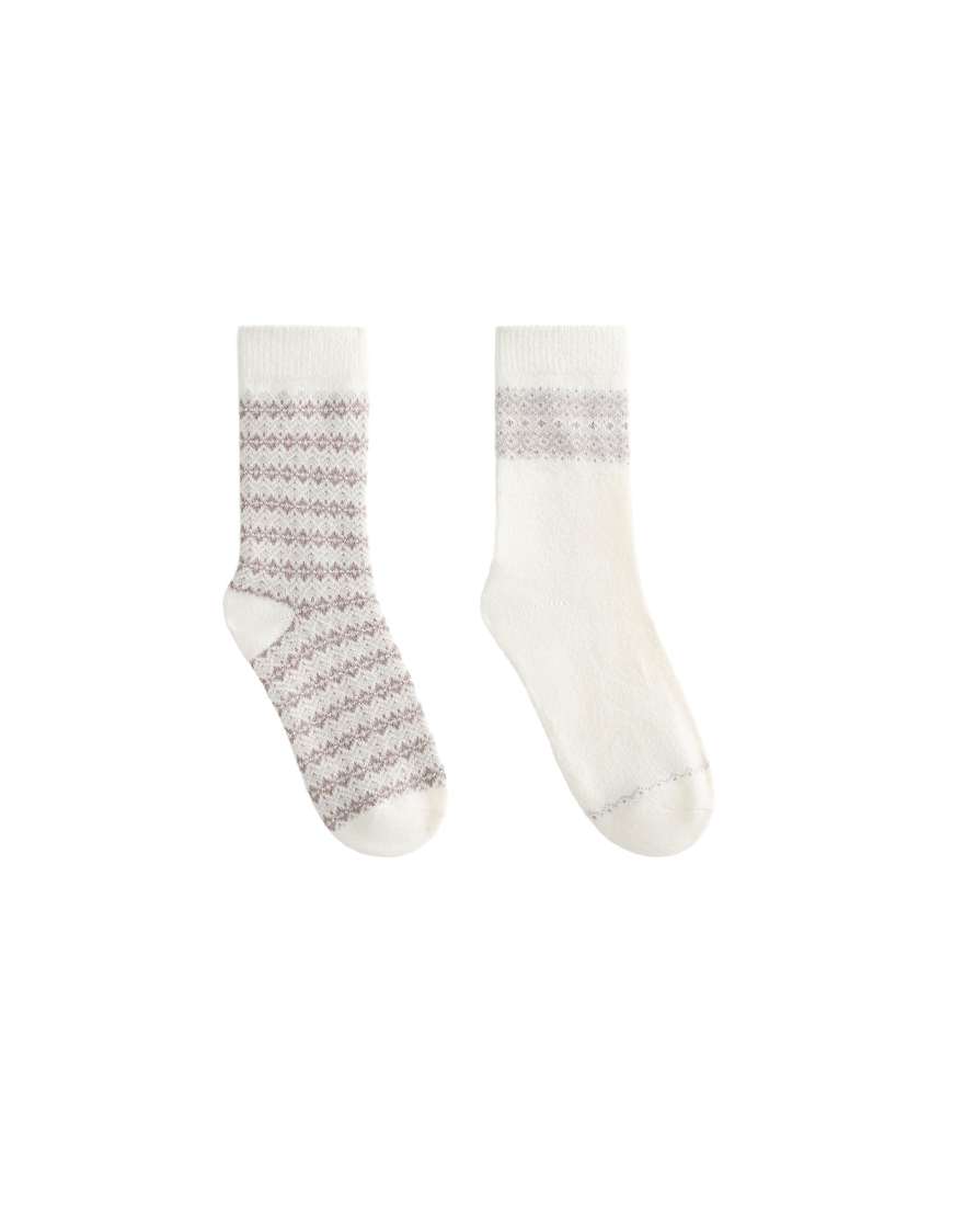 OYSHO - 2er-Pack klassische Jacquard-Socken in meliertem Sand-Brown von Oysho