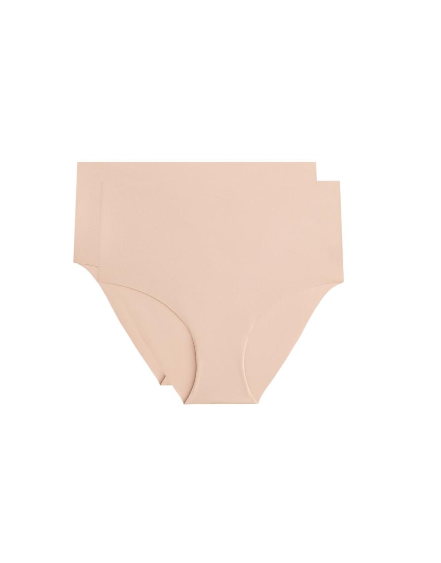 OYSHO - 2er-Pack klassische Slips aus Polyamid-Mix in Beige mit mittelhohem Bund-Neutral von Oysho
