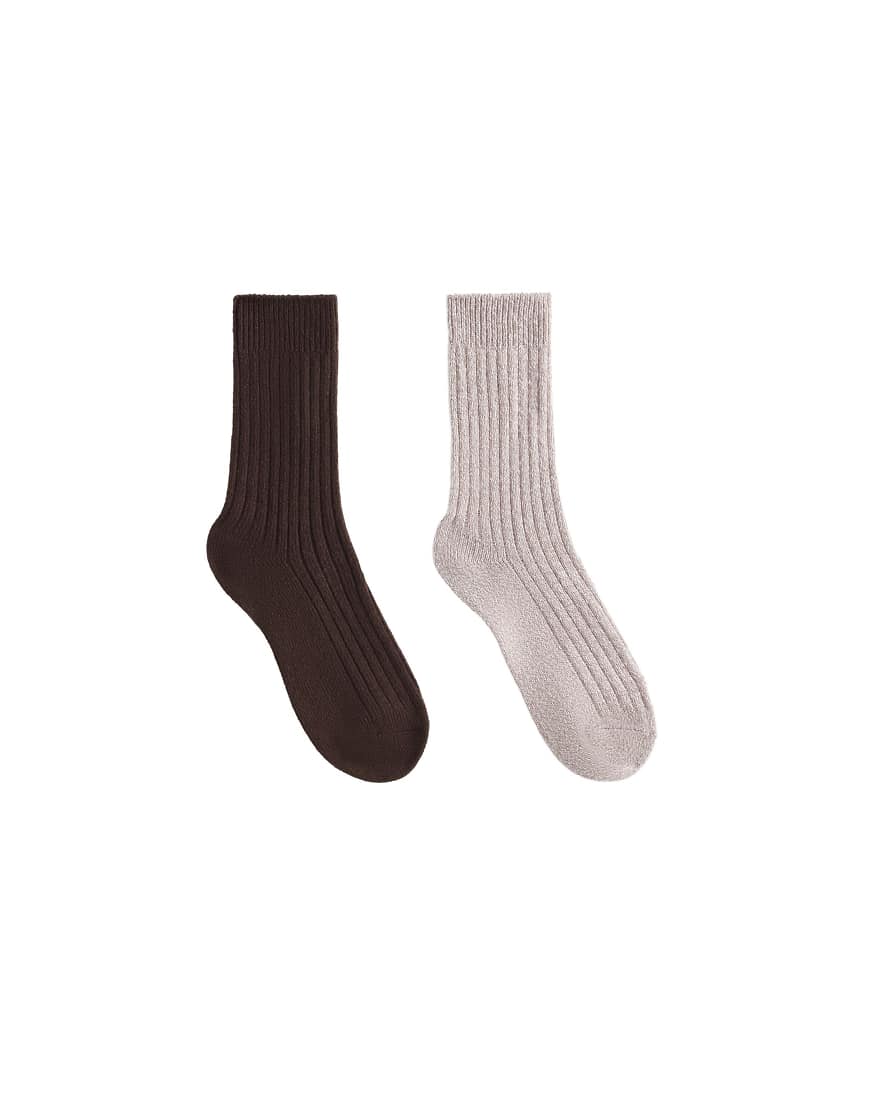 OYSHO - 2er-Pack klassische gerippte Socken in Braun-Brown OYSHO - 2er-Pack klassische gerippte Socken in Braun-Brown von Oysho