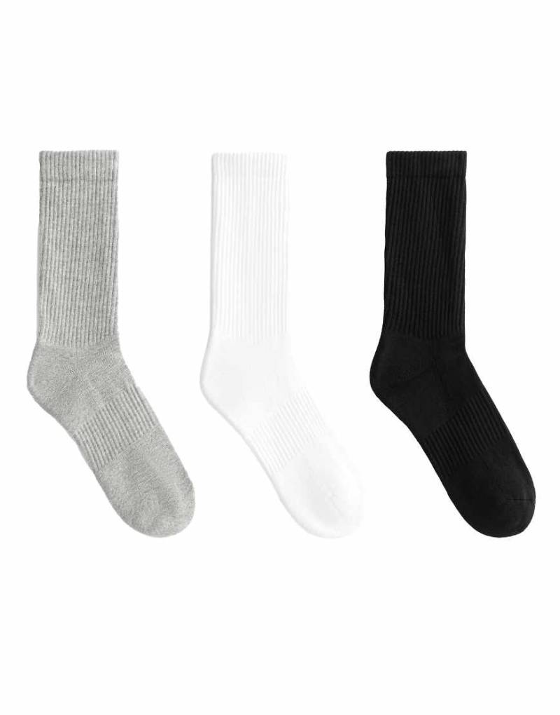 OYSHO - 3 Paar klassische Sportsocken aus Baumwollmix in Mittelgrau meliert von Oysho