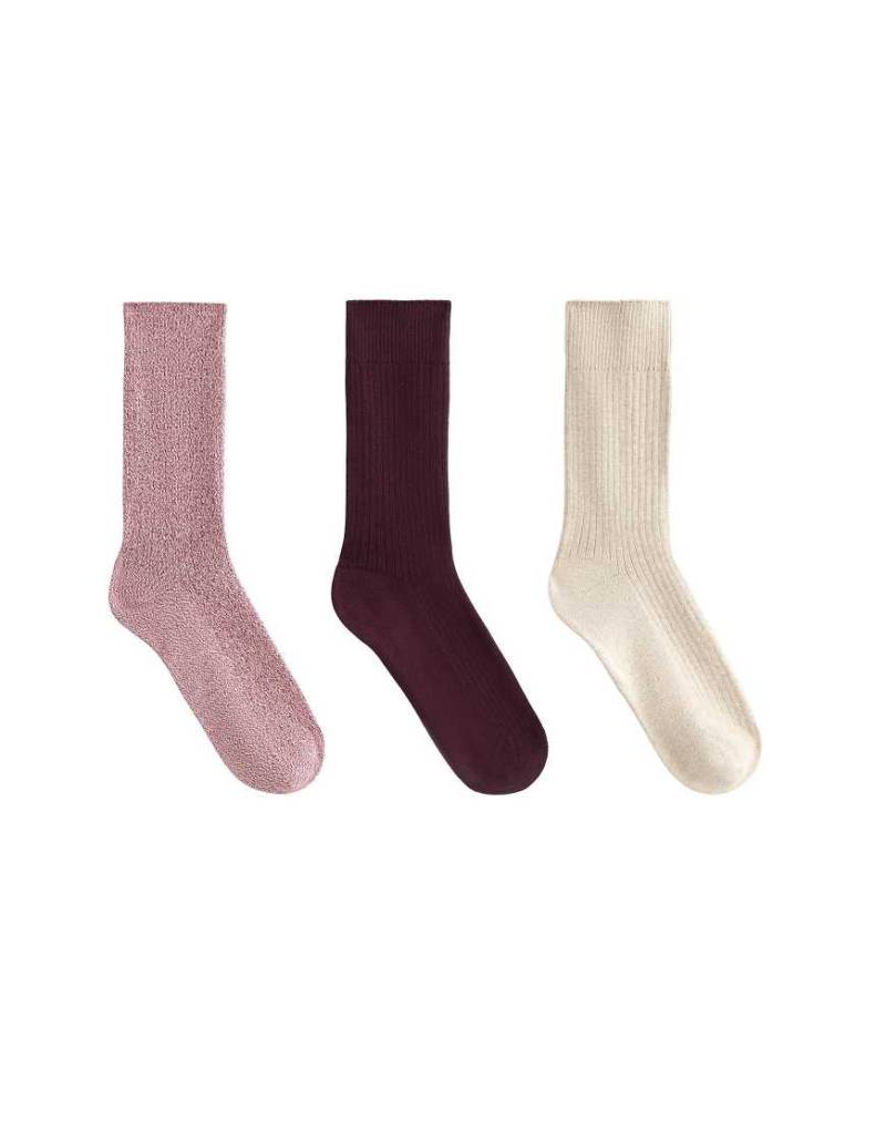 OYSHO - 3er-Pack klassische Socken aus Baumwollmix in Burgunderrot OYSHO - 3er-Pack klassische Socken aus Baumwollmix in Burgunderrot von Oysho
