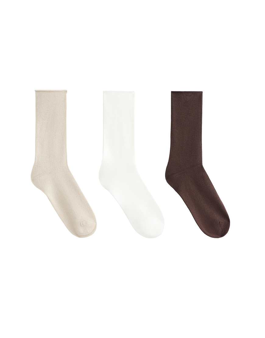 OYSHO - 3er-Pack klassische Socken aus Polyamid-Mix in Braun-Brown von Oysho