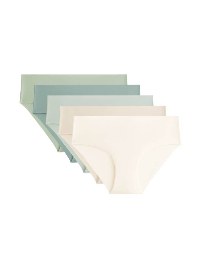 OYSHO - 5er-Pack klassische, sich nicht abzeichnende Slips aus Polyamid-Mix in Sand-Neutral von Oysho