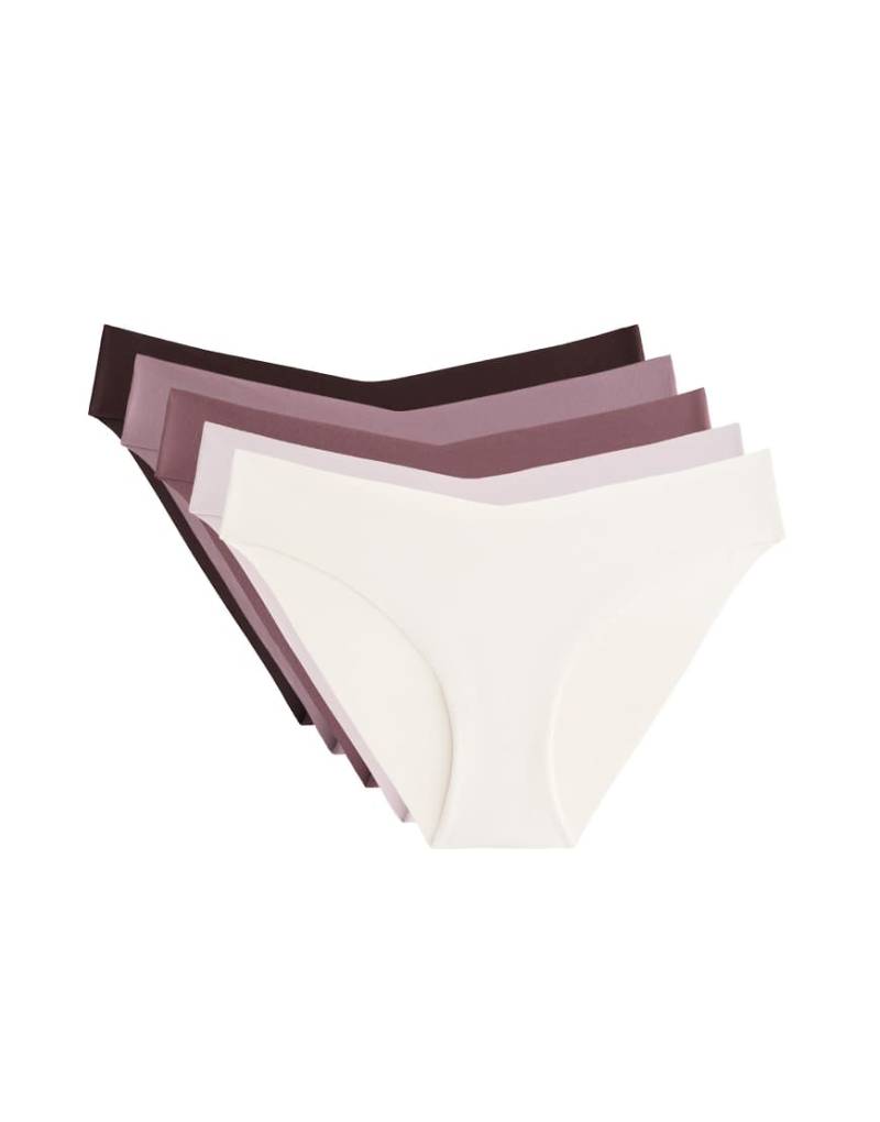 OYSHO - 5er-Pack klassische, unsichtbare Slips aus Polyamidmix in Lila und anderen Farben mit V-Bund OYSHO - 5er-Pack klassische, unsichtbare Slips aus Polyamidmix in Lila und anderen Farben mit V-Bund von Oysho