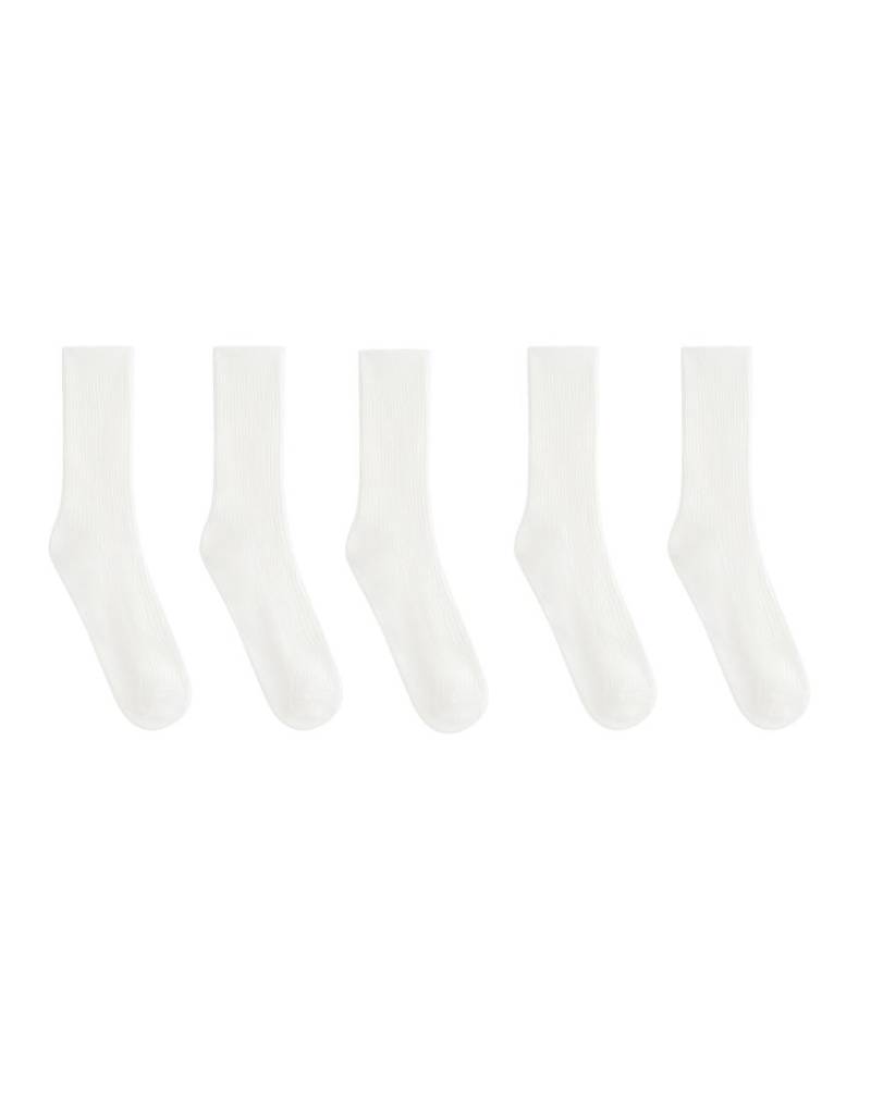 OYSHO - 5er-Pack klassische Socken in blassem Ecru mit Baumwolle-Neutral von Oysho