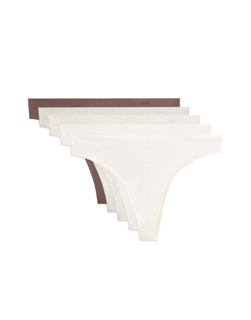 OYSHO - 5er-Pack nahtlose Tangas in Grau mit weicher Haptik von Oysho