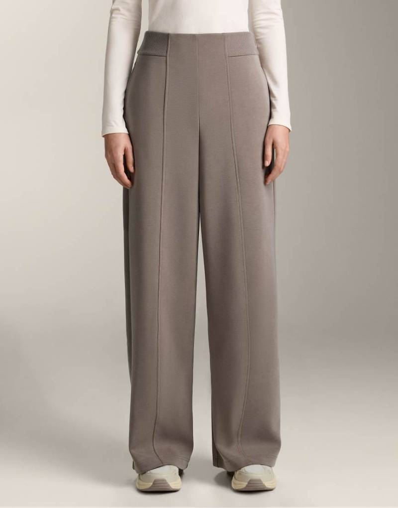 OYSHO - Angeraute Modal-Hose in Grau mit sehr hohem Bund und gerippten Seiten von Oysho