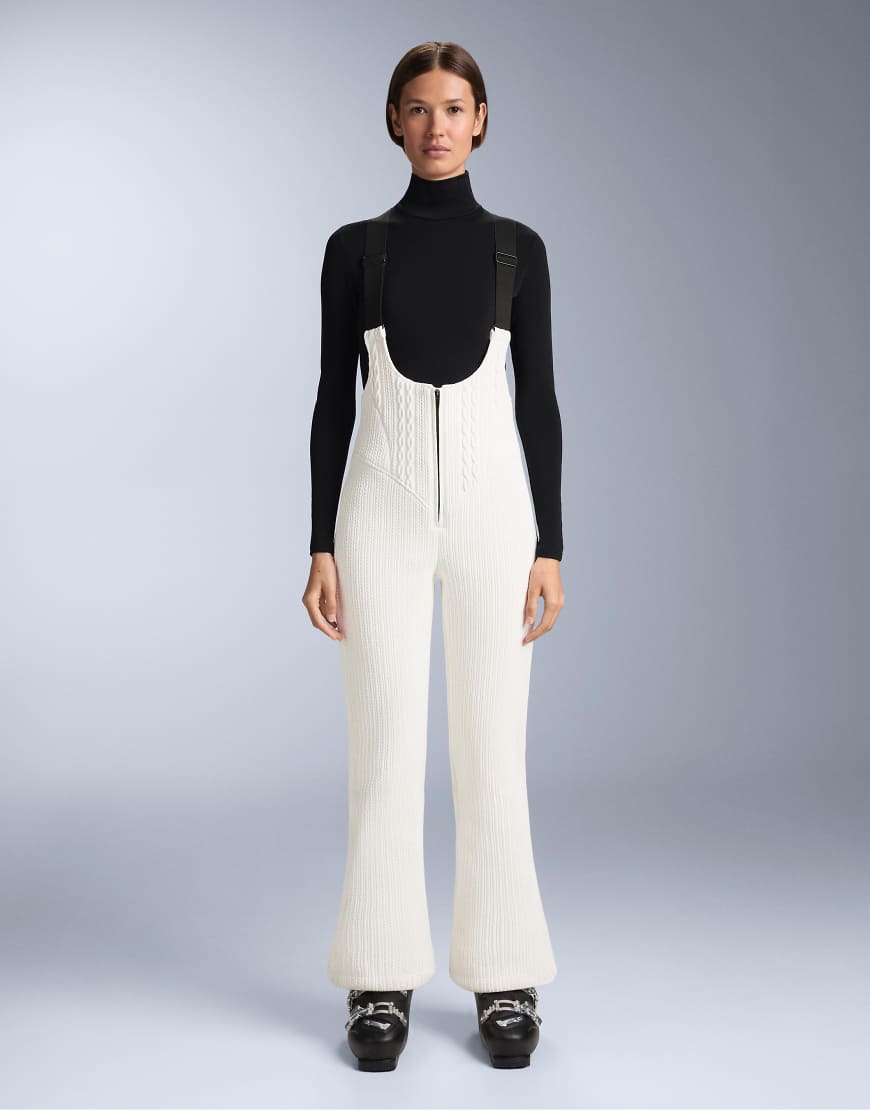 OYSHO - Ausgestellte, wasserdichte Ski-Latzhose in Wollweiß von Oysho