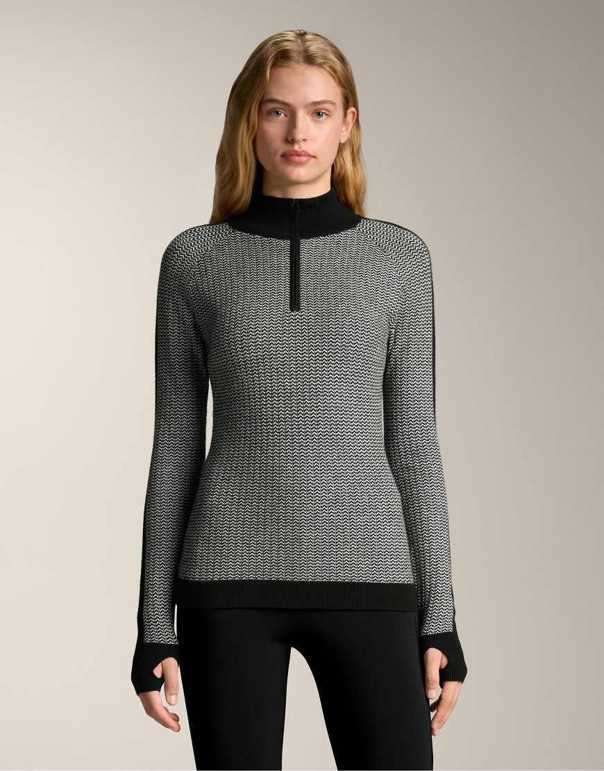 OYSHO - Baselayer-Oberteil aus Jacquard-Strick in Schwarz von Oysho