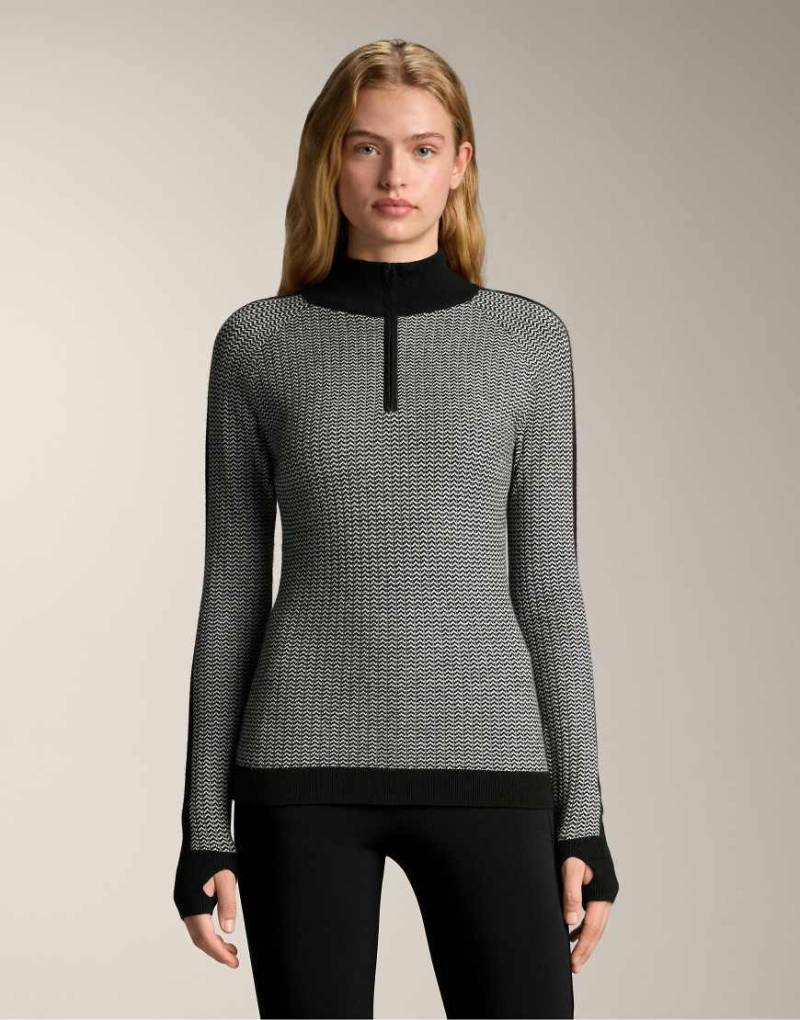 OYSHO - Baselayer-Oberteil aus Jacquard-Strick in Schwarz von Oysho