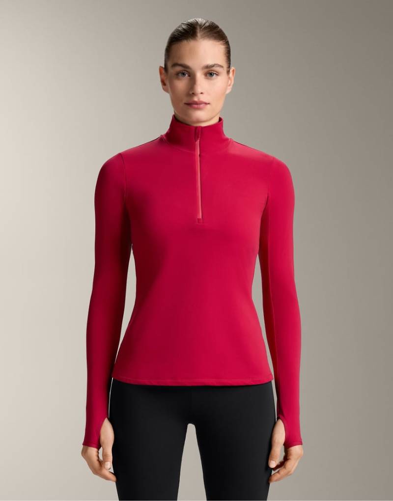 OYSHO - Baselayer-T-Shirt in Rot mit kurzem Reißverschluss von OYSHO