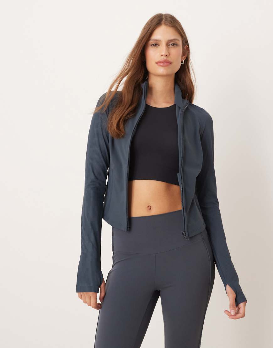 OYSHO - Comfortlux - Jacke aus geripptem Funktionsmaterial in Grau von Oysho