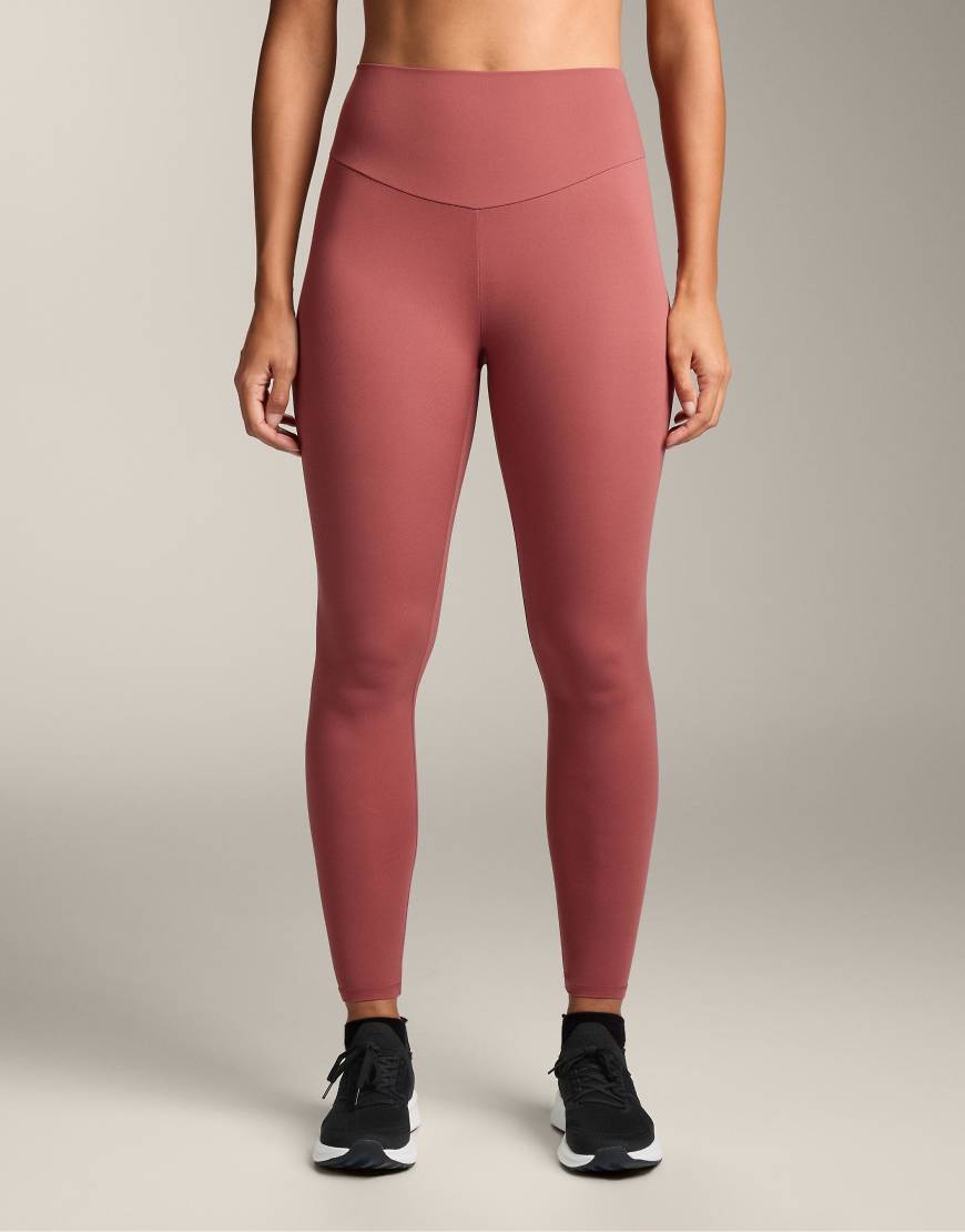 OYSHO - Comfortlux - Knöchellange Leggings in Blassrosa mit hohem Bund von Oysho