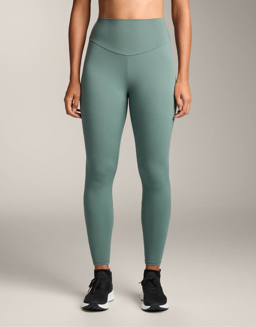 OYSHO - Comfortlux - Knöchellange Leggings in Dunkelgrün mit hohem Bund von Oysho