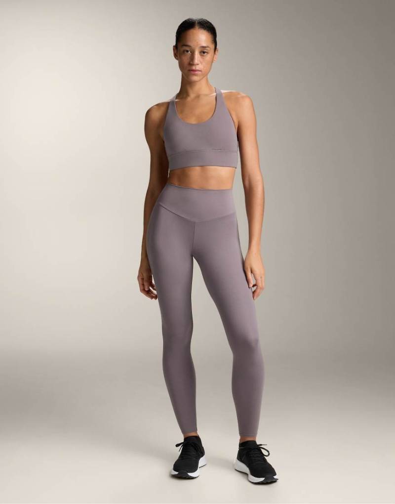 OYSHO - Comfortlux - Knöchellange Leggings in Lila mit hohem Bund von Oysho
