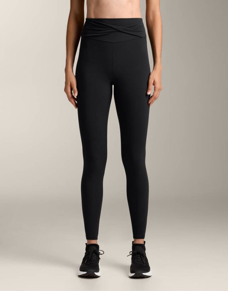 OYSHO - Comfortlux - Knöchellange Leggings in Schwarz mit überkreuztem, hohem Bund von Oysho
