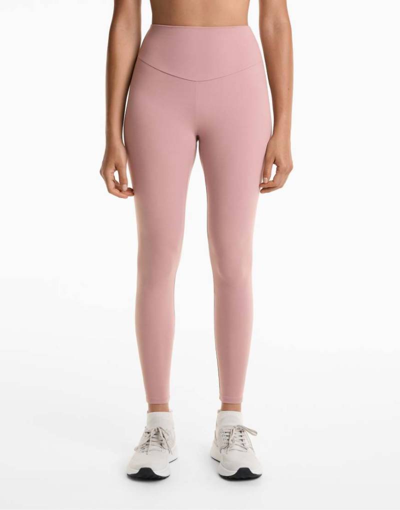 OYSHO - Comfortlux - Knöchellange Leggings in verwaschenem Rosé mit hohem Bund-Rosa von Oysho