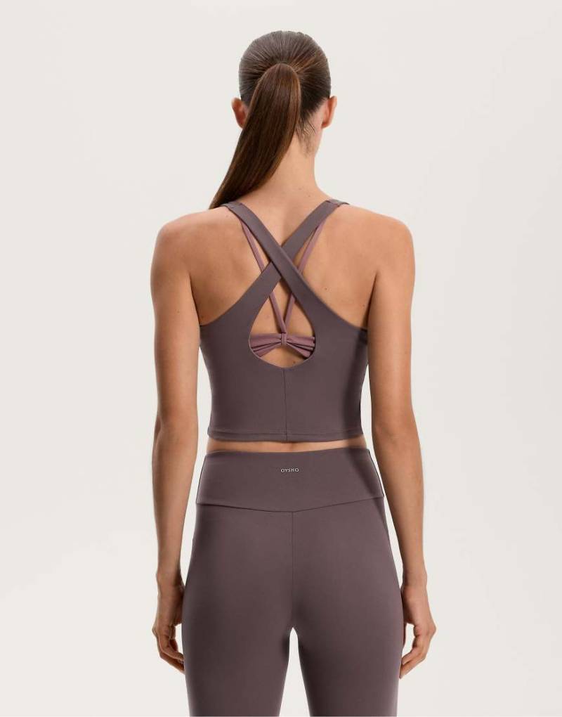 OYSHO - Comfortlux - Overlay-Tanktop in Grau-Lila von OYSHO