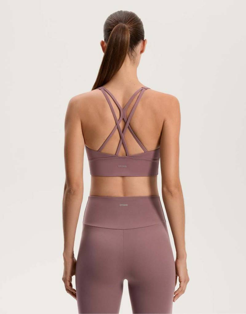 OYSHO - Comfortlux - Sport-BH in Rosa-Mauve mit Körbchen und mittlerer Stützfunktion-Grün von Oysho