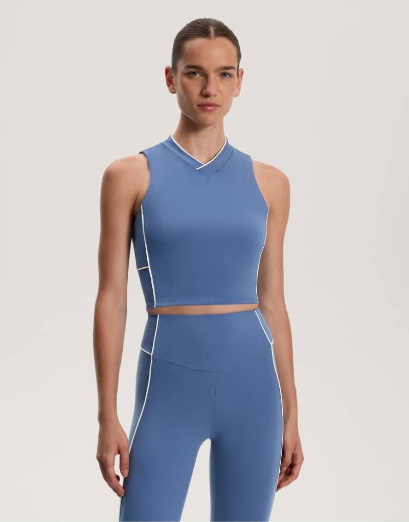 OYSHO - Comfortlux - Tanktop in Mittelblau mit Paspelierung von Oysho
