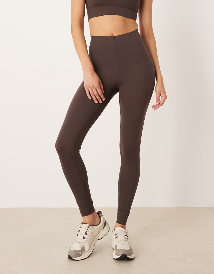OYSHO - Compressive Core Control - Knöchellange Leggings in Braun-Brown von Oysho
