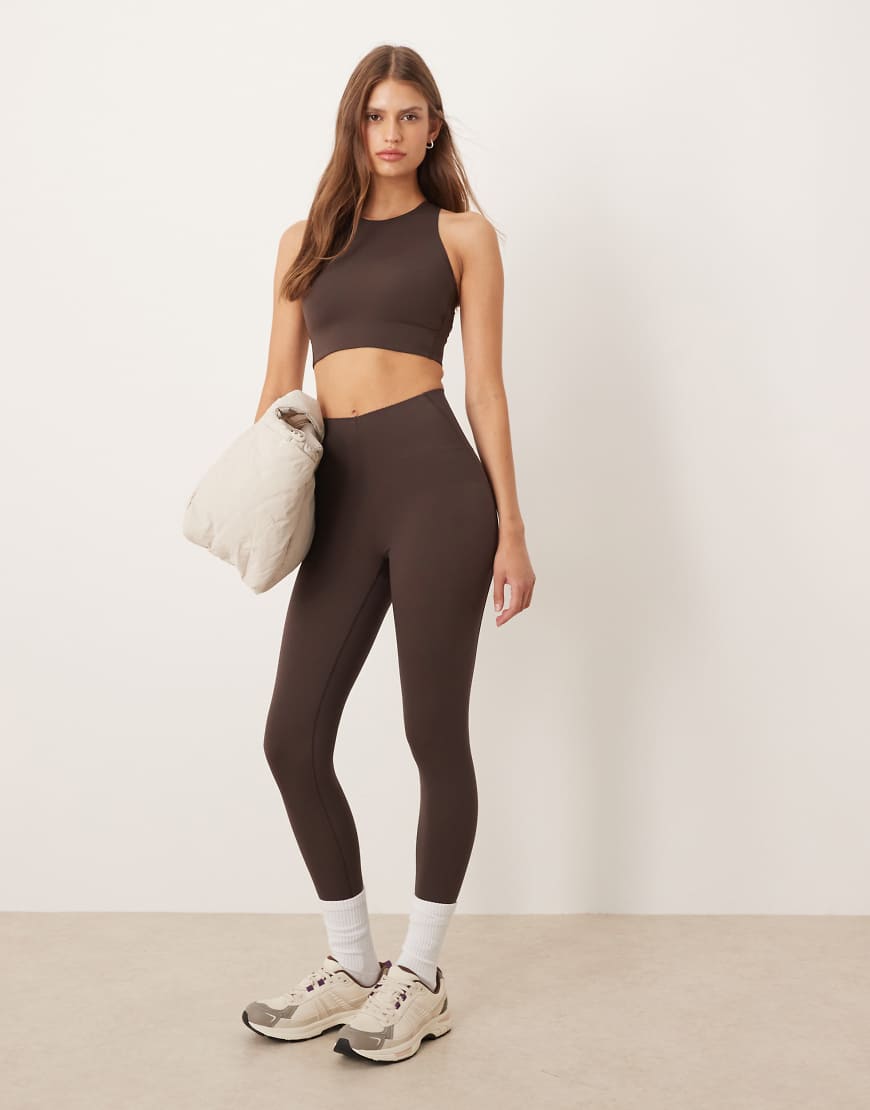 OYSHO - Compressive Core Control - Knöchellange Leggings in Braun-Brown von Oysho