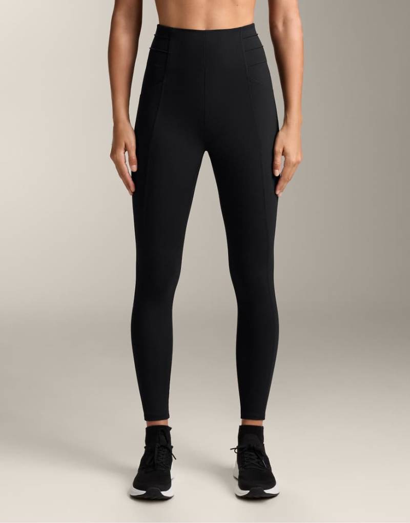 OYSHO - Evermove - Knöchellange Leggings in Schwarz mit hohem Bund in Knitter-Optik von Oysho