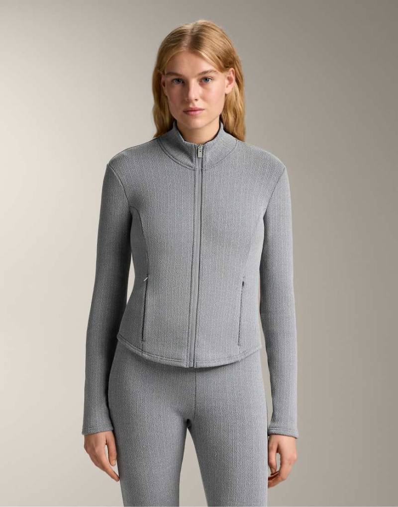 OYSHO - Extrem warme, langärmlige Jacke aus Funktionsmaterial in Grau meliert mit Flechtdesign von OYSHO