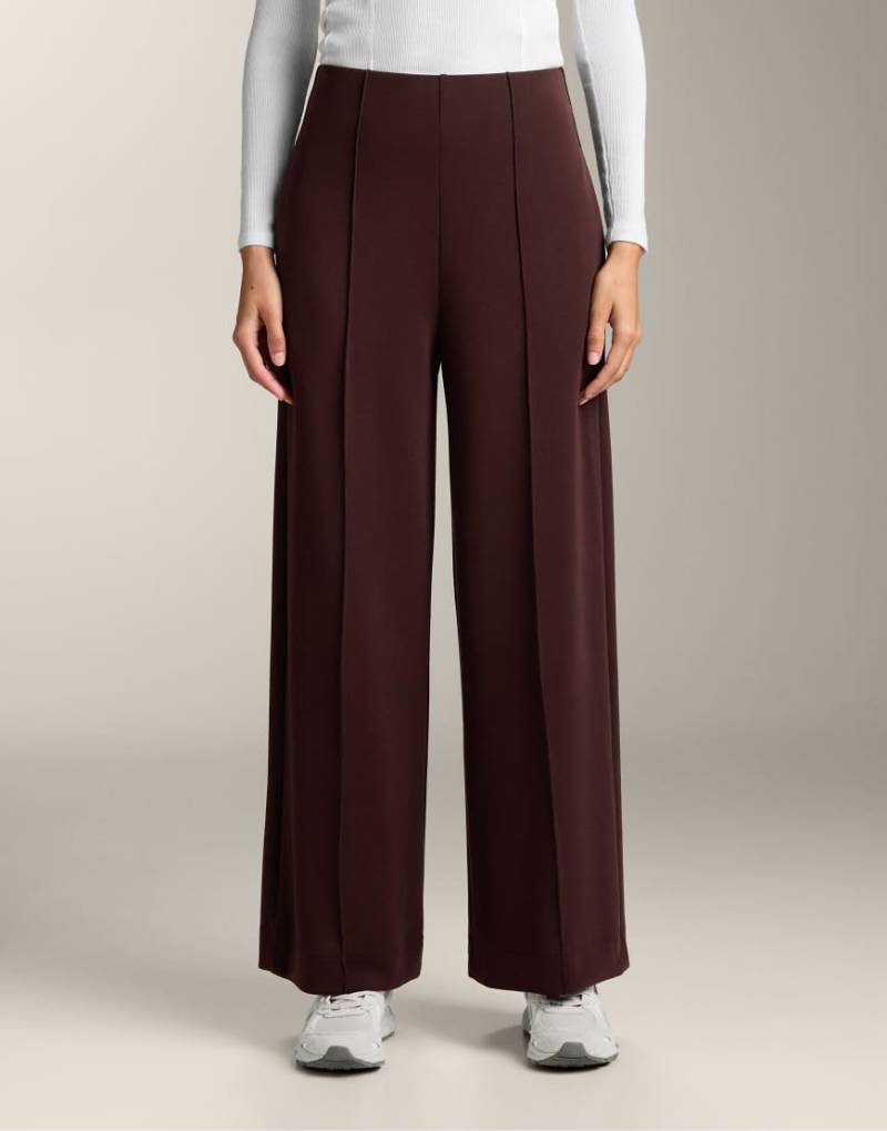 OYSHO - Gerade geschnittene Hose aus Modalmix in Braun mit Bügelfalte-Brown von OYSHO