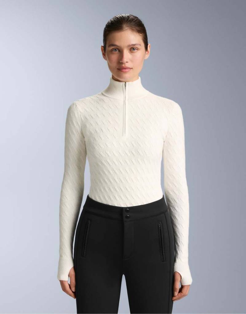 OYSHO - Gestricktes Thermo-Baselayer-T-Shirt aus Jacquard in Wollweiß von OYSHO