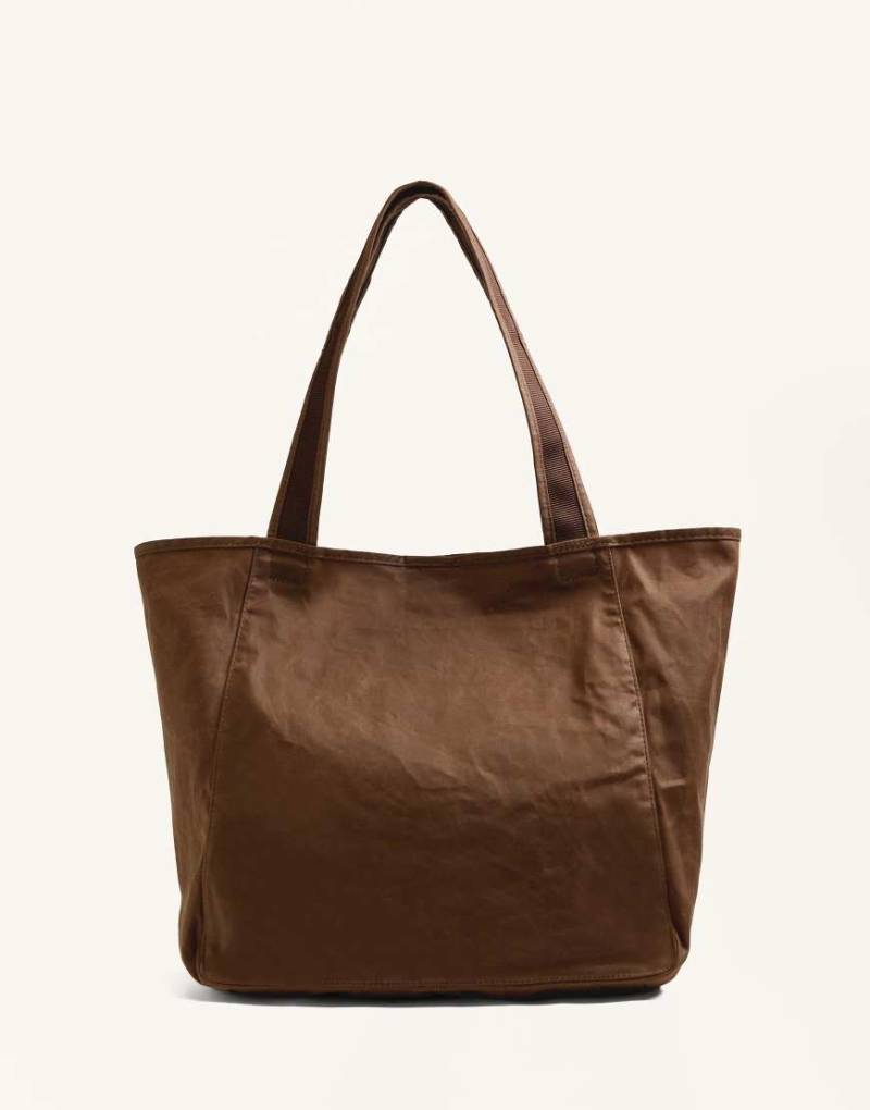 OYSHO - Gewachster Shopper in Braun-Brown von Oysho