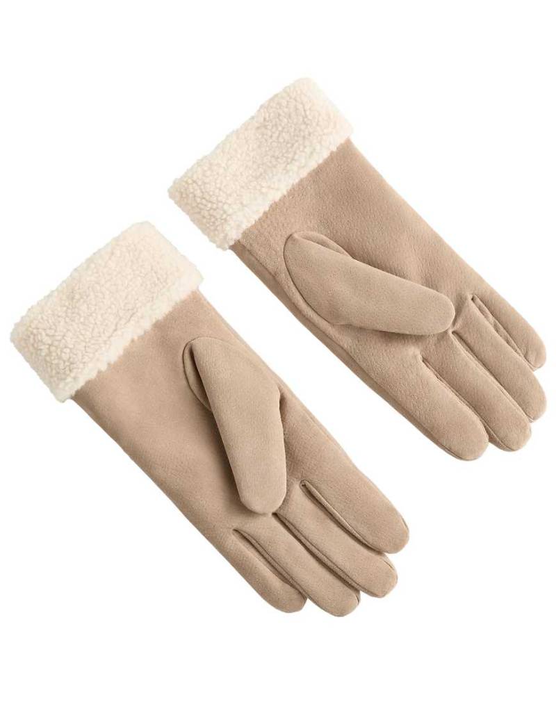 OYSHO - Handschuhe aus doppelseitigem Leder in Kamelbraun-Brown von Oysho