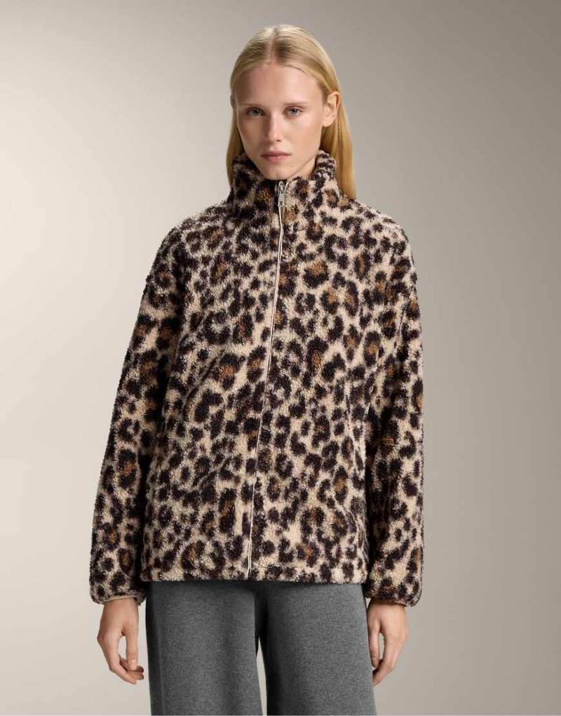 OYSHO - Jacke aus Lammfellimitat in meliertem Sand-Brown von Oysho