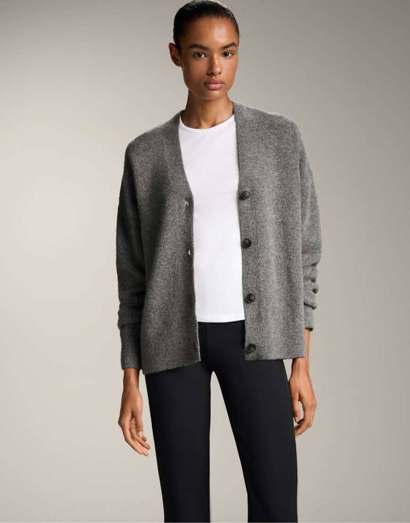 OYSHO - Jacke aus weichem Strick in meliertem Grau von Oysho